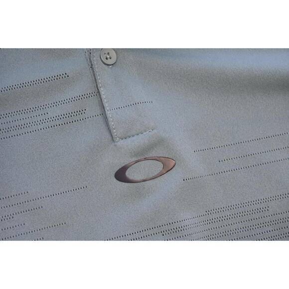 Oakley Golf Polo Wicking Regular Fit Striped Athletic Short Sleeve Mens Large - Picture 6 of 8